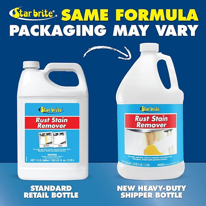 Star brite Rust Stain Remover - Easily Clean Corrosion Stains Off Fiberglass, Vinyl, Metal & Painted Surfaces, 128 oz - 1 Gallon