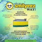 Smilyeez No Plastic Heavy Duty Green Dotted Sponge Refill (10 Pack) for Scotch Brite's Dishwand Refills with Adapter