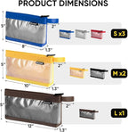 TICONN Tool Pouch, 1680D Oxford Small Tool Bag, Tool Pouches with Zipper, Clear Utility Bag Zipper Pouch for Tool Organizers and Storage (6PK Combo)