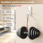 pickpiff White Self Adhesive Coat Hooks for Hanging: 13LB Extra Strong Stainless Wall Hook for Towel, Utensil, Backpack, Hat, Sturdy Metal Hanger for Bathroom, Kitchen, Door, 6 Pack