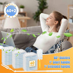 60 Pack Dusters Refills Compatible with Swiffer Duster Handle Models, 180° One Sided Duster Refills for Short and Extendable Handles, with 1 Pack Extendable Handle + 1 Short Handle