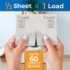 Gull Living Laundry Detergent Sheets Unscented - 60 Loads - Dissolves Quickly, Removes Stains & Odors - Home and Travel Laundry Sheets Detergent