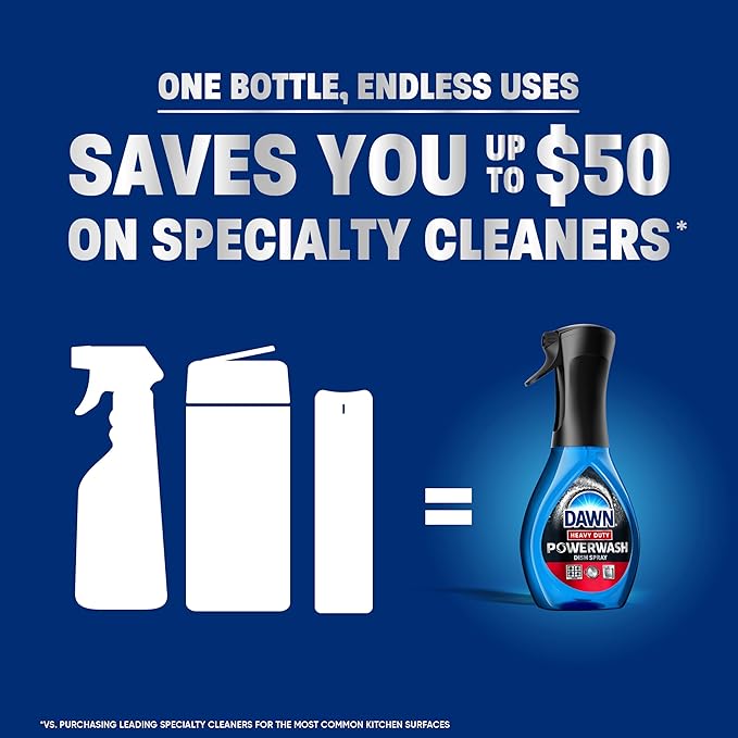 Dawn Powerwash Heavy Duty Dish Spray All-Purpose Cleaner and Degreaser, 64oz, 1 Starter Kit + 3 Refill