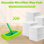 Reusable Dry Sweeping Cloths Microfiber Wet Pads Refill Compatible with Swiffer Sweeper Mop Replacement Sweeping Mopping Pad Refills for Use on All Sealed Floors - Stone, Hardwood, Laminate & Tile