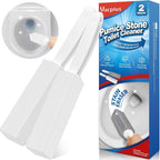 Vacplus Toilet Brush - Toilet Bowl Cleaners with Extra Long Handle, 100% Pumice Stone for Toilet Cleaning, Remove Limescale, Rust, Cleaning Supplies for Toilet, Pool, Bathroom, Sink, 2 Pack, White