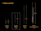 Fiskars QuikFit Shaft M, Length: 84 cm, Aluminium, Black/Orange, QuikFit, 1000664