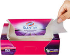Clorox Scentiva Fabric Softening Dryer Sheets | Fabric Sheets in Tuscan Lavender & Jasmine Scent | Laundry Dryer Sheets for Fresh & Clean Clothes| 105 Count (Pack of 2)
