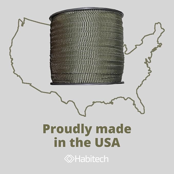 250' Tree Tie Strap Staking and Guying Material - Made in USA - 1,800 Lbs Strength, Olive Green