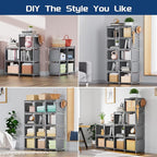 Mavivegue Book Shelf, 12 Cube Storage Organizer, DIY Bookcase, Metal Cube Bookshelf, Cubbies Closet Storage Organizer Shelves for Bedroom,Living Room,Home,Office