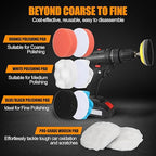 136Pcs Sanding Disc Drill Polishing Kit,3 Inch Sandpaper Wet Dry Headlight Restoration Kit with Hook and Loop Buffing Pads for Car Polish,Metal Glass Resin Polish Rotary Tools Attachment