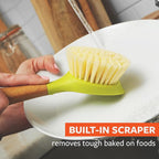 Full Circle Be Good Kitchen Dish Brush with Bamboo Handle, Single Brush, Green, FC10108