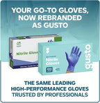 GUSTO Blue Nitrile Gloves, Disposable Gloves – 4 Mil, Latex & Rubber Free, Non-Sterile Powder-Free (Formerly Comfy Package)
