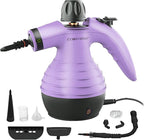 Comforday Multi-Purpose Handheld Pressurized Steam Cleaner with 9-Piece Accessories, Handheld Steamer Perfect for Stain Removal, Curtains, Car Seats, Floor, Bathroom, Window Cleaning (Purple)