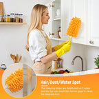 Reusable Duster Refill for Swiffer Duster Refill, 360° Heavy Duty Duster Refills Kit, 5 Pack with 1 Handle Microfiber Ceiling Fan Dusters for Cleaning（Orange, 5PCS）