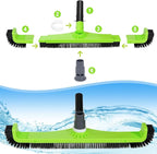 Sepetrel 20" Pool Vacuum Brush Head for Cleaning Pool Walls,Heavy Duty Inground/Above Ground Swimming Pool Scrub Brushes with Curved Ends