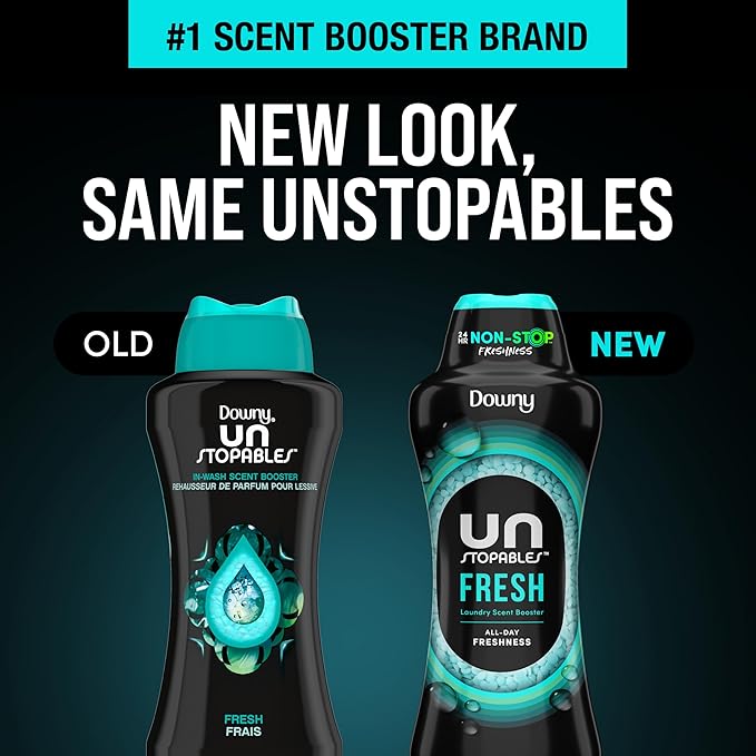 Downy Unstopables In Wash Scent Booster Beads, Fresh Scent, 24 oz, Laundry Beads for odor Protection, Downy Scent Booster Beads, Laundry Scent Boosters