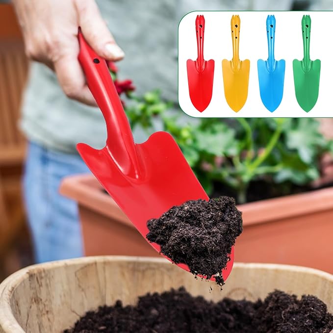 Sibba 18PCS Hand Shovel Set Garden Trowel Digging Spade Shovel Gardening Tools Sand Shovels Mini Garden Shovels for Flower Soil Planting Succulent Bulb Transplanting, Lawn Yard Farm Home (Multicolor)