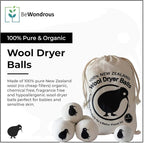 Wool Dryer Balls XL, 100% New Zealand Organic Wool - Reusable Natural Fabric Softener for Laundry, Dryer Sheets Alternative - Prevent Wrinkles and Anti Static (White, 4-Pack)