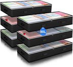 6 Pack Under Bed Storage Containers Organizer, Large Capacity Underbed Clothes Storage Bins, Bedroom Organization and Storage, Foldable Storage Bags for Clothes Pillow Blankets Bedding