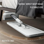 Large Flat Mop and Scalable Bucket with Wheels，360° Rotating Microfiber Dust ，Mop with Dewatering Scraper，54" Adjustable Stainless Steel (1 Mop + 4 Microfiber Pads + 1 Bucket)