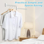 Alise Cloths Drying Rack Wall Mounted,Stainless Steel Folding Laundry Hanging Racks,Swivel Space Saving Clothes Hanger Rack for Bedroom Bathroom Laundry,Matte White,Double Pack