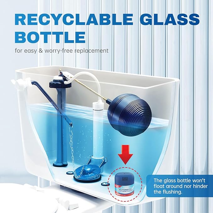 Vacplus Toilet Bowl Cleaners - 3 Pack, Krazy Clean Automatic Long-Lasting Toilet Cleaner Bottles, Easy-to-Use & Powerful Cleaning