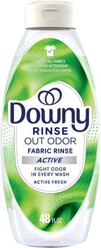 Downy RINSE & REFRESH Laundry Odor Remover and Fabric Softener for Activewear, Active Fresh Scent, 48 oz