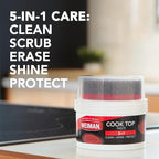 Weiman Cooktop Cleaner Paste, Easily Remove Burned-On Food, Grease and Watermarks, Leaving Your Glass Cook Top Sparkling