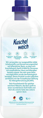 Fabric Softener Gentle & Mild - Without Dyes - 3x1L (101.44 oz) - 114 Wash Loads - Made in Germany