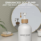 Hand and Dish Soap Dispenser Set,16oz Glass Bottles with Printed Labels, Bamboo Tray & Pump,Countertop Soap Dispensers for Kitchen,Luxury, Minimalist & Farmhouse Decor (Hand Dish (White))