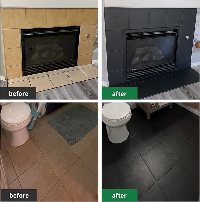 styleonme Tub and Tile Spray Paint Black, 450ml 1 pack, Diy Countertop Paint kit, Suitable for Ceramic, Porcelain, Fiberglass, Bathtub, Tile, Bathroom wall Repair Spray Paints