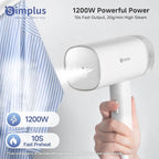 SIMPLUS Travel Steamer for Clothes, Portable Handheld Garment Steamer for Clothing, 10s Fast Heat Up, 170ml Water Tank with Measuring Cup, Small Foldable Fabric Wrinkle Remover for Home, White
