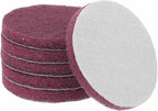 HARFINGTON 6pcs Scrubber Scouring Pads 500 Grits 4 Inch Drill Power Brush Hoop and Loop Surface Conditioning Disc Drill Scuffing Disc Scrub Pads for Home Kitchen Cleaning, Red