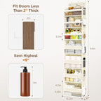 Over The Door Organizer, 7 Tier Door Hanging Organizers with 7 Large Pockets 12 Side Pockets, Behind Door Storage Hanging Shelves for Closet Bathroom Bedroom Nursery