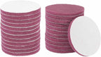 HARFINGTON 24pcs Scrubber Scouring Pads 500 Grits 5 Inch Drill Power Brush Hoop and Loop Surface Conditioning Disc Drill Scuffing Disc Scrub Pads for Home Kitchen Cleaning, Red