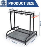 Garden Tool Organizer, Yard Tools Rack Holds 55 Long-Handled Tools/Rakes/Brooms for Garage Organization and Storage, Shed, Outdoor, Lawn, Heavy-Duty Steel, Black, Easy Assembly