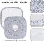 True & Tidy® 6-Pack 9 inch Extra Thick Microfiber Pad Refill for SPIN-800 TrueClean Mop & Bucket Square, Compatible with M16 and Most Square Spin Mop and Bucket, Machine Washable up to 100x