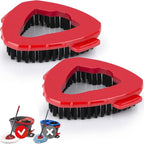Spin Mop Scrub Brush Head Compatible with O Cedar EasyWring 1 Tank System, Shower Floor Scrubber Mop Head Replacement, Hard Bristle Cleaning Brush for Kitchen Tile, Not Fit RinseClean, 2 Pack