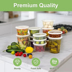 60 Sets (120-Piece) Deli Containers with Lids 16 oz, Leak-Proof & BPA Free Airtight Takeout Plastic Food Storage Containers for Soup, Freezer/Microwave/Dishwasher Safe