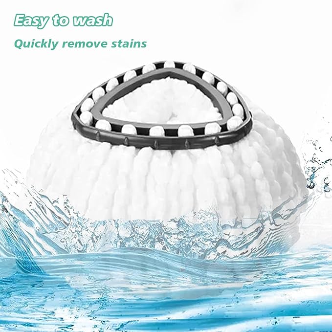 10 PCS Spin Mop Replacement Head,100% Microfiber Mop Heads Replacements Compatible with Cedar Easywring 1-Tank System, 360 Degree Round Mop Refills for Easy House Cleaning Floor Mopping