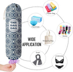 HiLus Bag Holder, Blue Fabric Grocery Bags Holder Organizer, Wall Mount Plastic Bags Storage Container Dispenser, Kitchen Storage & Organization Product Accessories