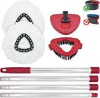 Mop Head Replacement, Base, Mop Handle for Ocedar EasyWring 1-Tank System, 2 Microfiber Mop Refills, Extendable Length 30-59" Mop Handle, Base and Scrubber for All Hard-surfaced Floor