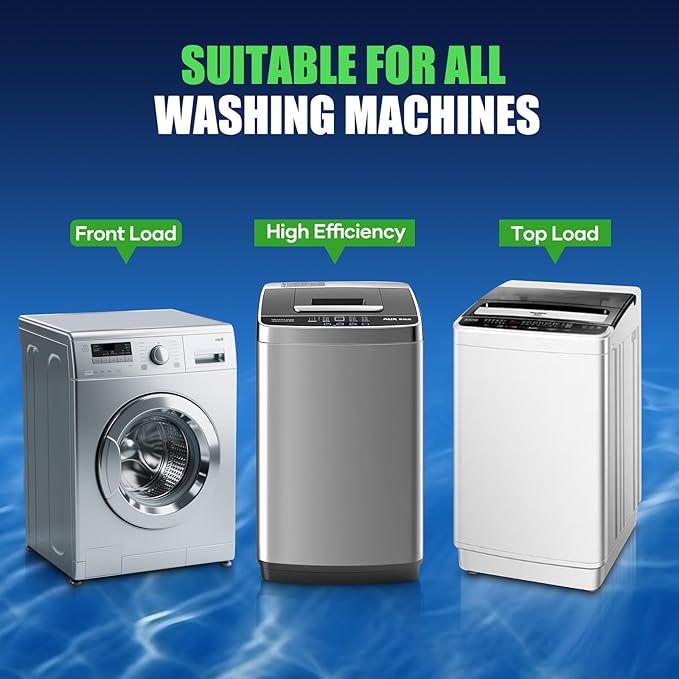 Washing Machine Cleaner Tablets - Washer Machine Cleaner Tablets for HE Front Loader & Top Load Washer, Deep Cleaning & Remove Odor, Eco-friendly Deodorizer for Septic Safe (32 Pack)