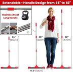 Heavy Duty Floor Squeegee for Concrete Floor – 17.3'' EVA Foam Blade with Built-in Towel Clip, 62'' Extendable Handle, Uneven Surface Floor Squeegee Broom for Garage, Window, Pool, Tile, Patio &Shower