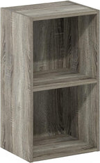 Furinno Luder Bookcase / Book / Storage, 2-Tier Cube, French Oak