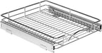 HOLDN’ STORAGE Pull Out Cabinet Organizer - Heavy Duty Steel with Smooth Slide-Out Drawers, Chrome Finish - 14" W x 17" D Basket, Fits 15.25" Cabinet Opening