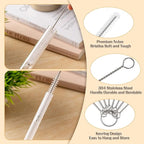 Five-Piece Bottle Brush Cleaning Set Includes 4 Straw Cleaning Brushes and 1 Cup Brush with Detachable Long Handle. Suitable for Cleaning Straws, Glasses, and Water Cups.