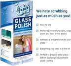 Shower Door Glass Polish – Water Spot Remover & Hard Water Stain Cleaner for Cloudy Shower Doors – Removes Soap Scum, Limescale & More – 7.4 fl oz
