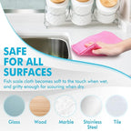 Streak Free Window Cleaning Cloth Miracle Microfiber Cloths for Glass,Kitchen,Counter,Mirror Lint Free Dish Drying Cloths Glass Polishing Rag,All-Purpose,Reusable,Fish Scale Nanoscale towel Pack of 12