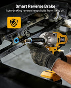 Cordless Impact Wrench 1/2 Inch, 1200N·m(886ft・lbs) Brushless High Torque Impact Gun, 21V Electric Impact Driver, 2x4.0Ah Batteries, Charger & 6 Sockets, Variable Speeds for Car/Truck RV/Mower